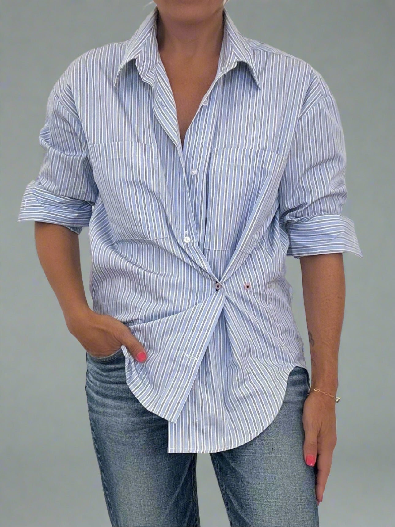 Cissa The BOYFRIEND Shirt- Taton Strip Cissa The BOYFRIEND Shirt- Taton Strip