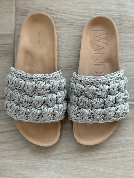JW Anderson POPCORN SLIDES- silver