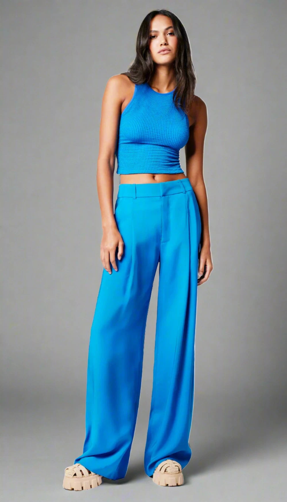 SMYTHE PLEATED TROUSER- Aegean Blue SMYTHE PLEATED TROUSER- Aegean Blue