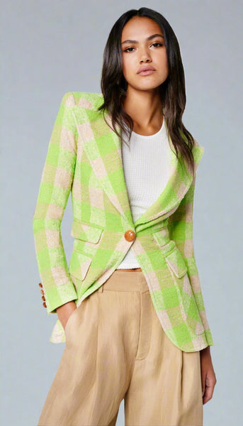 SMYTHE BIRKIN BLAZER- Lime Check