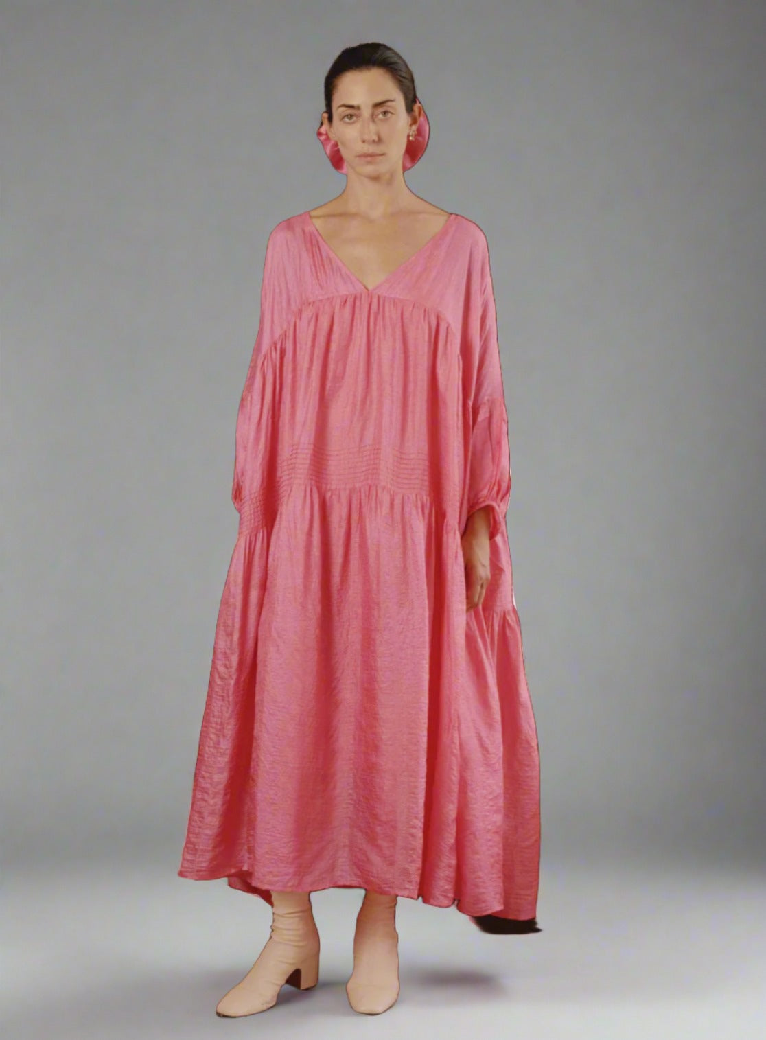 Anaak Airi Tussar Maxi Dress, in Shocking Pink Anaak Airi Tussar Maxi Dress, in Shocking Pink