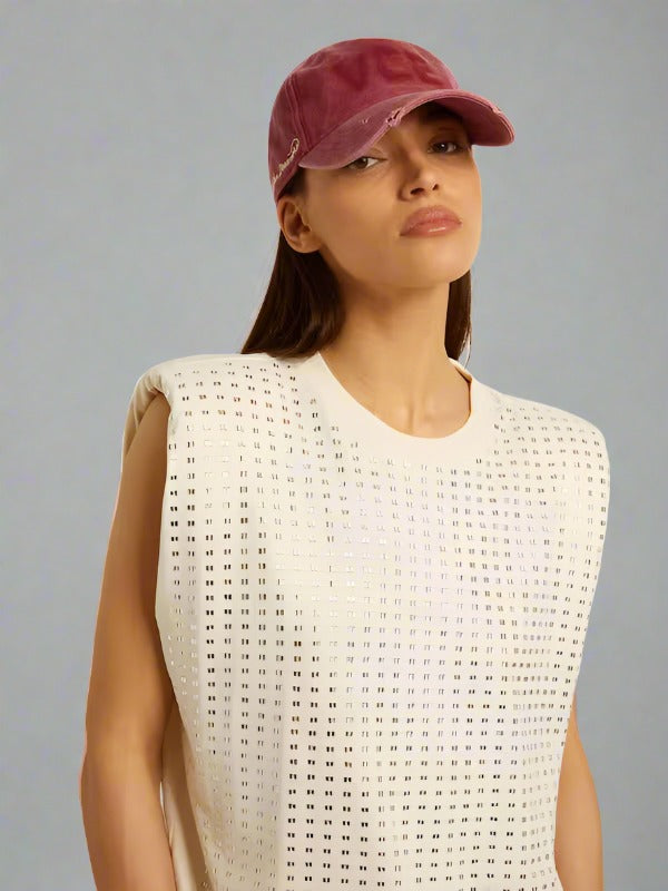 Golden Goose Aged white sleeveless T-shirt embellished with crystals Golden Goose Aged white sleeveless T-shirt embellished with crystals