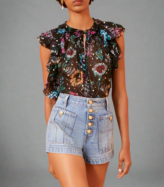 Ulla Johnson Ines Short- Adriatic Wash Ulla Johnson Ines Short- Adriatic Wash