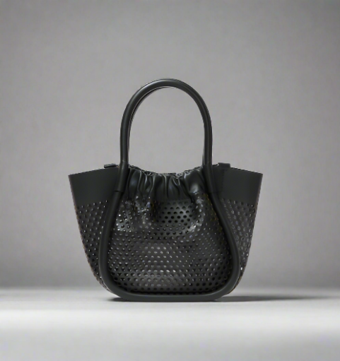 Proenza Schouler Extra Small Ruched Tote in Perforated Leather- Black