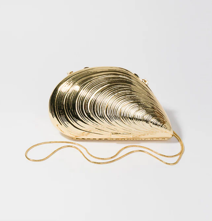 Simkhai Bridget Metal Shell Clutch Gold Shell Clutch Bag Simkhai Bridget Metal Shell Clutch Gold Shell Clutch Bag