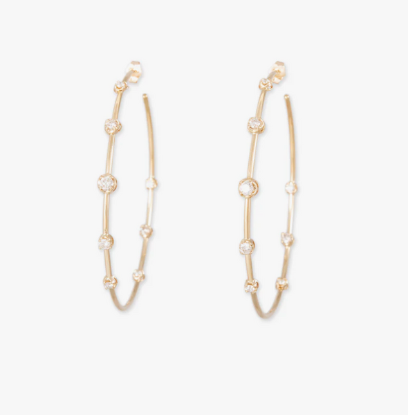Jacquie Aiche 2.5 Jacquie Aiche 2.5" GRADUATED DIAMOND SOPHIA HOOPS