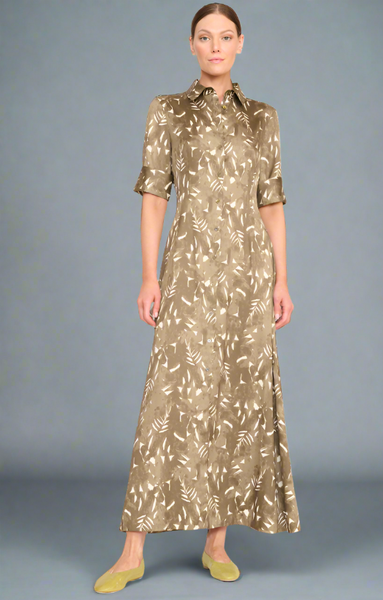STAUD JOAN DRESS-SERGEANT GREEN PAINTED PALM STAUD JOAN DRESS-SERGEANT GREEN PAINTED PALM