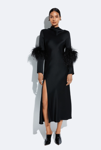 Veronica Beard Iker Puffed-Sleeve Dress Vivid Orchid