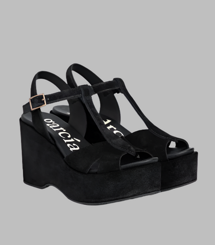 Veronica Beard DALI RAFFIA PLATFORM SANDAL- Black