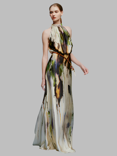 Silvia Tcherassi Mabel Dress- Olive Watercolor Silvia Tcherassi Mabel Dress- Olive Watercolor