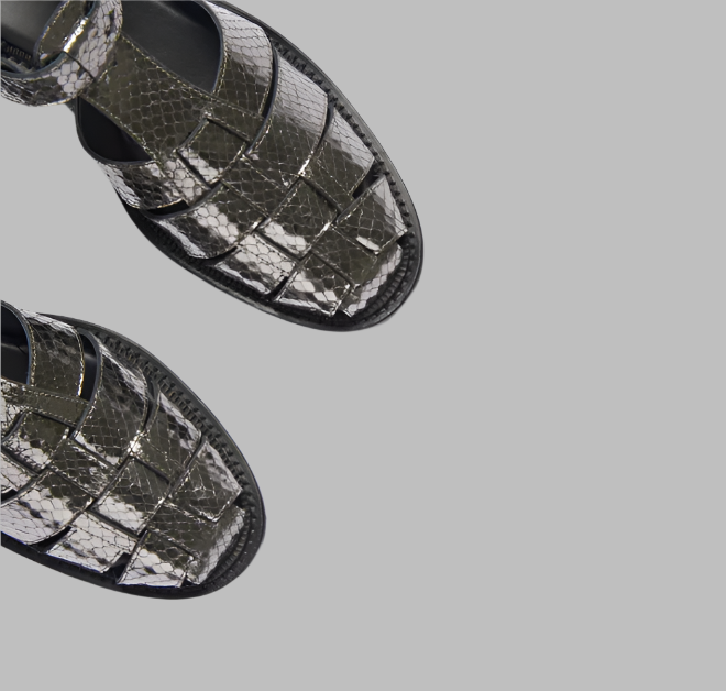 Freda Salvador Dahlia  -ANTHRACITE EMBOSSED SNAKE Freda Salvador Dahlia  -ANTHRACITE EMBOSSED SNAKE
