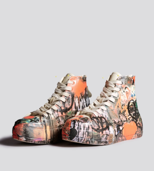 R13 Kurt High Top Sneaker- Heart Graffiti R13 Kurt High Top Sneaker- Heart Graffiti