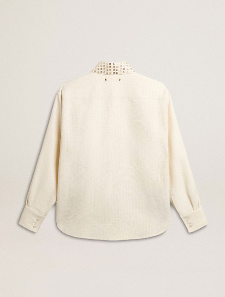 Golden Goose Women's shirt with crystal-embellished collar- Papyrus
