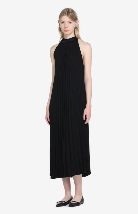 No'21 Pleated Woven Dress- Black No'21 Pleated Woven Dress- Black
