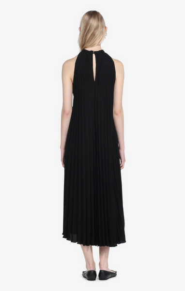 No'21 Pleated Woven Dress- Black