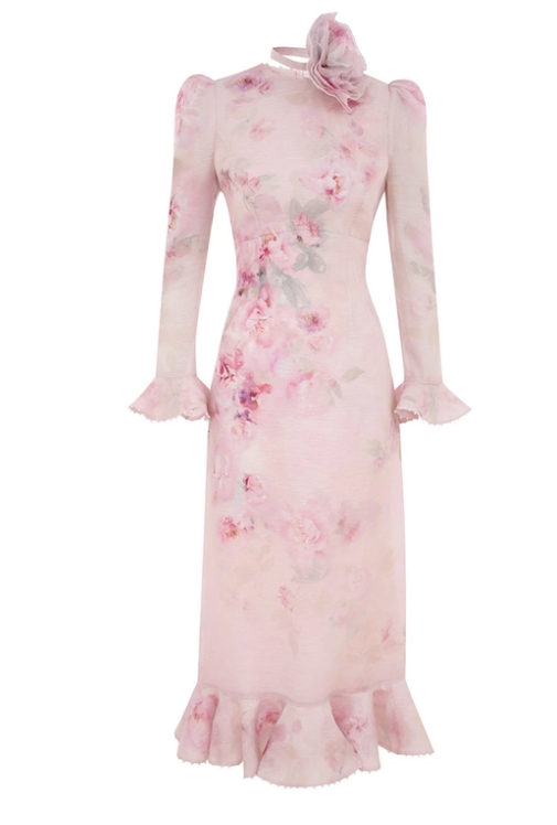 Zimmermann CRUSH FLOWER MIDI DRESS Zimmermann CRUSH FLOWER MIDI DRESS