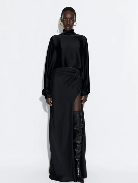 LaPointe Satin Asymmetric Maxi Skirt LaPointe Satin Asymmetric Maxi Skirt