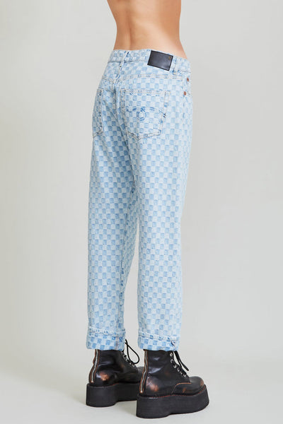 R13 Boyfriend Jean - Checkerboard