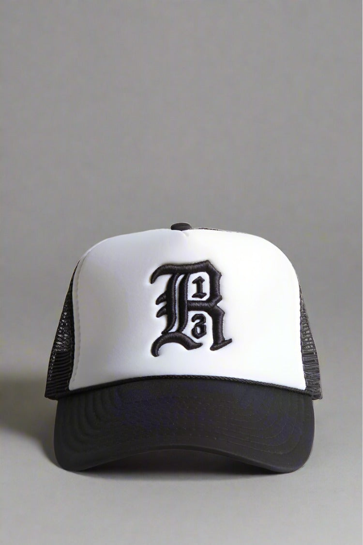 R13 Trucker Hat- Black and White R13 Trucker Hat- Black and White