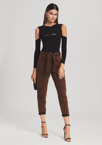 Adam Lippes Straight Leg Cropped Pant In Printed Twill