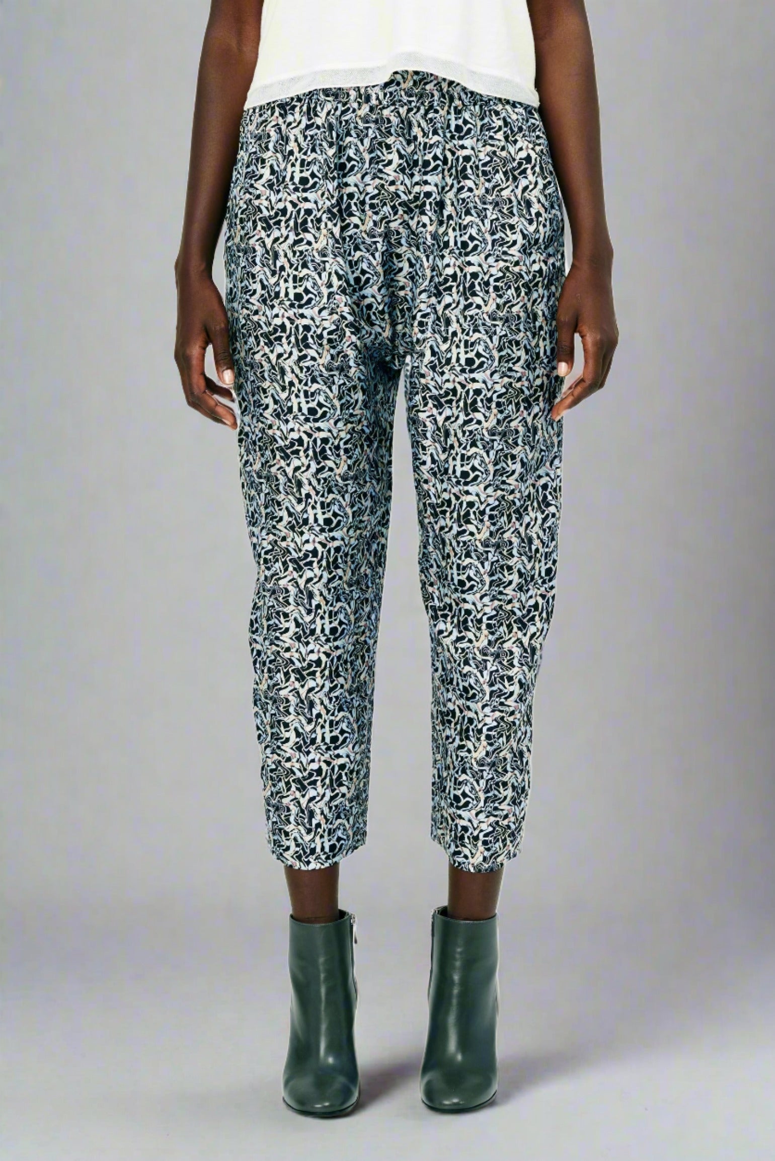 Raquel Allegra Painted Rivers Hand Painted Silk Sunday Pant Raquel Allegra Painted Rivers Hand Painted Silk Sunday Pant