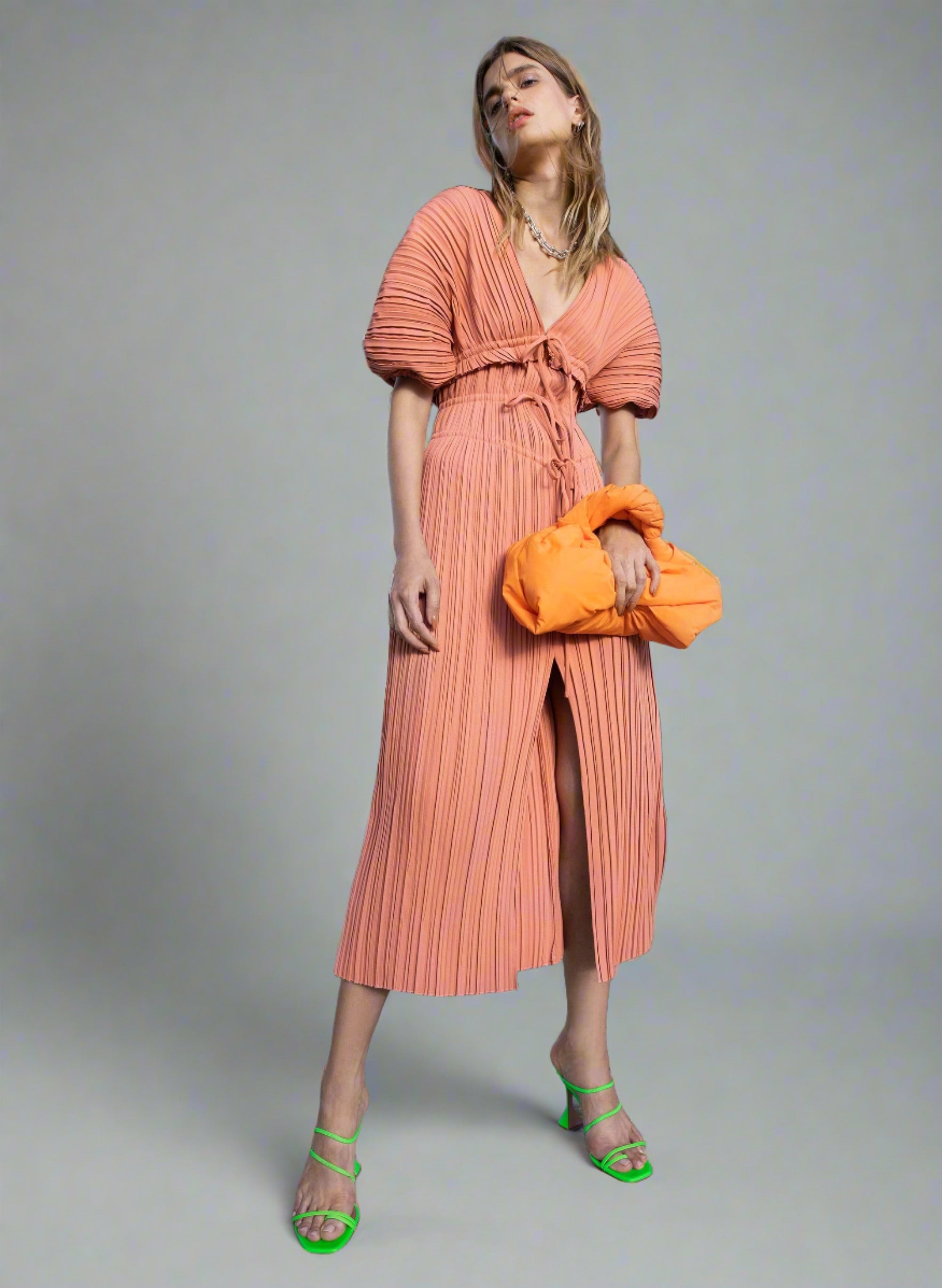 ALC Stella Pleated Midi Dress ALC Stella Pleated Midi Dress