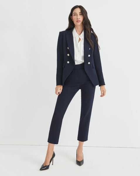 Veronica Beard RENZO PANT-Navy With Silver Buttons