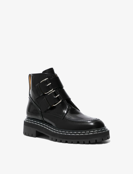 Proenza Schouler Lug Sole Buckle Boots Black