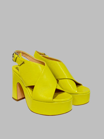 JW Anderson Leather Pumps- Bright Green