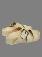 AGL Jane Slide Sandal with buckle- Gesso