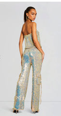 Retrofete HANALISE SEQUIN CROCHET JUMPSUIT