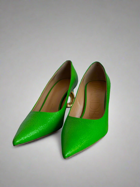 JW Anderson Leather Pumps- Bright Green