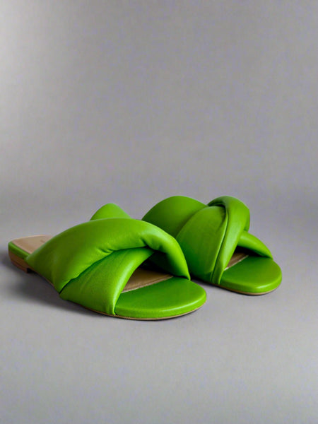 JW Anderson Flat Twist Sandal- Lime