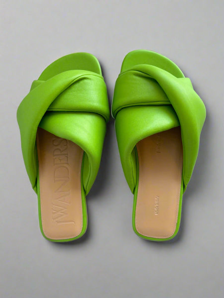 JW Anderson Flat Twist Sandal- Lime