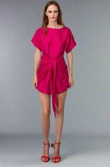 FINNEY LAUREL SILK DRESS FUSCIA