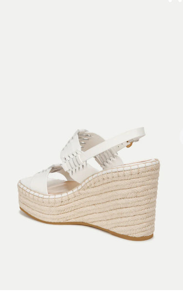 Veronica Beard RIYA RAFFIA WEDGE SANDAL- Coconut