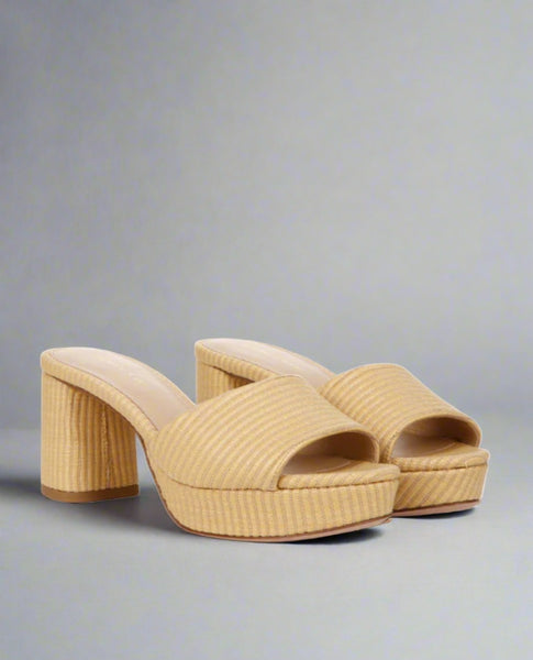 Veronica Beard DALI RAFFIA PLATFORM SANDAL- Natural