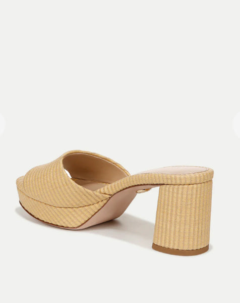 Veronica Beard DALI RAFFIA PLATFORM SANDAL- Natural