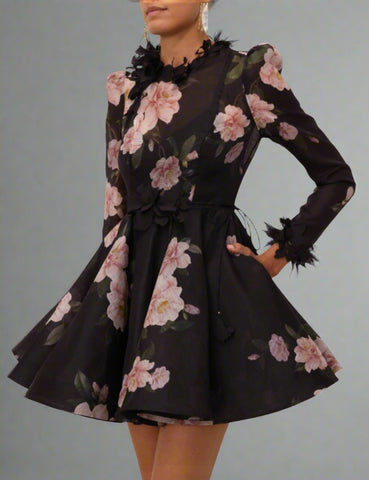 Veronica Beard AUSTYN TIERED DRESS- Fuchsia