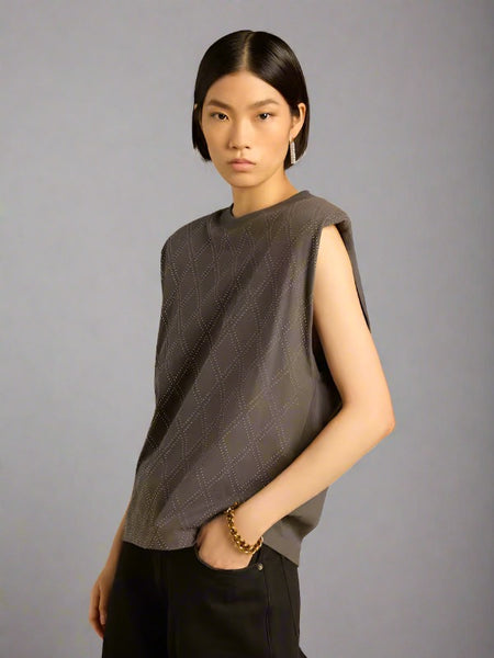 Golden Goose Anthracite gray sleeveless T-shirt