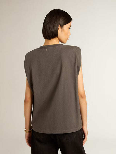 Golden Goose Anthracite gray sleeveless T-shirt