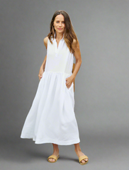 Frank & Eileen Daphne Sleeveless Popover Dress -Whte