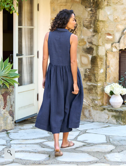 Frank & Eileen Daphne Sleeveless Popover Dress- Navy