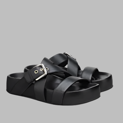 AGL Jane Slide Sandal with buckle- Black