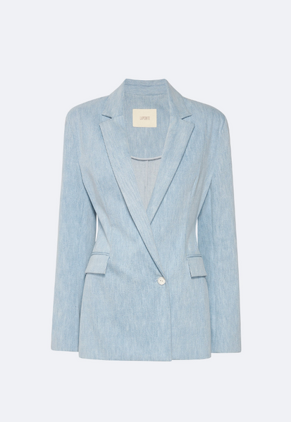 Lapointe Washed Denim Fitted Blazer