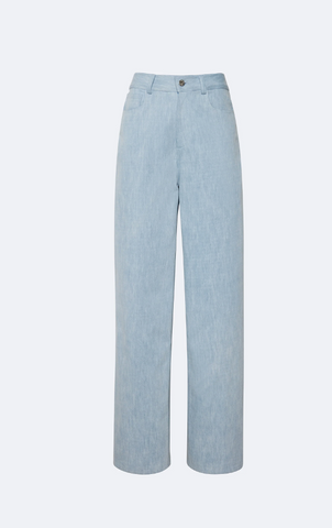 SMYTHE PLEATED TROUSER- Aegean Blue