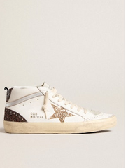 Golden Goose Mid Star  WHITE/ICE/GOLD/BROWN