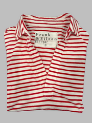 Frank & Eileen Patrick Popover Henley- red/white stripe