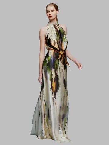 Nina Maxi Dress, in Azalea Spectrum