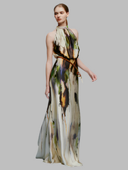 Silvia Tcherassi Mabel Dress- Olive Watercolor